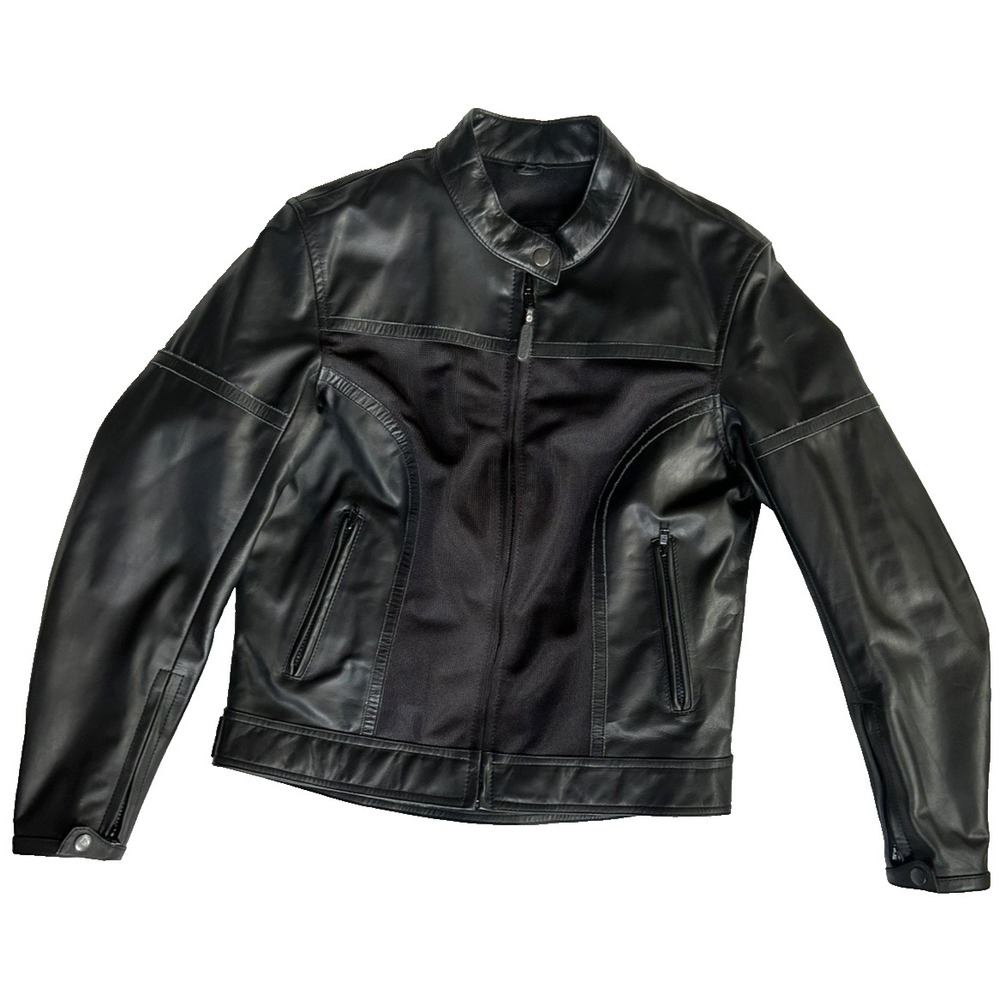 River Road Leather Motorcycle Jacket Sporty Size S